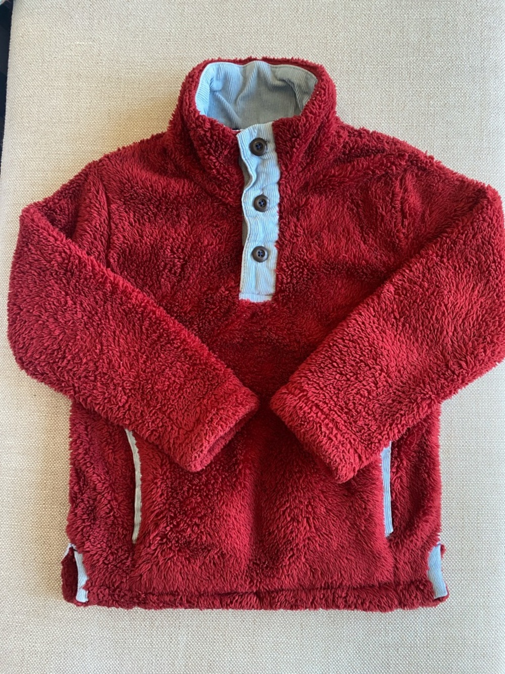 Mini Boden Red Fleece Kids’ Pullover Size 4-5 Y